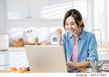 Asian woman work at home Asian woman work at home 66537899