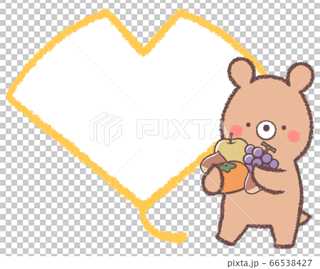 Bear and autumn taste line drawing frame 66538427