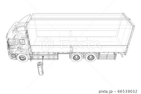 Electric Truck Charging Station Sketch. Vector 66539032