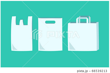 シンプルなレジ袋 レジ袋 ビニールバック 紙袋のイラスト素材