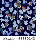 Seamless floral pattern with wild flowers on navy blue background 66539243