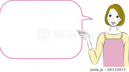 説明する若い女性 ふきだし 説明する若い女性 ふきだし 66539855