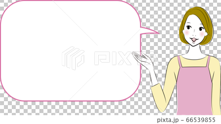 説明する若い女性 ふきだし 説明する若い女性 ふきだし 66539855