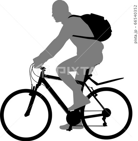 man riding bicycle silhouette 66540352