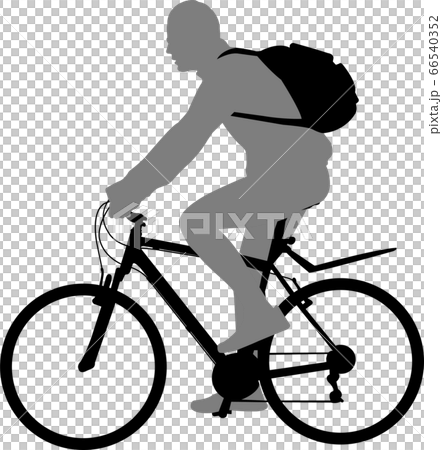 man riding bicycle silhouette 66540352