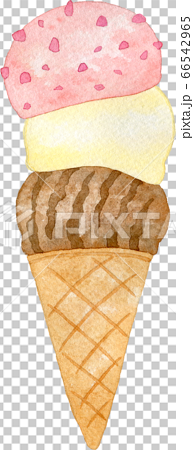 トリプルアイスクリームのイラスト素材