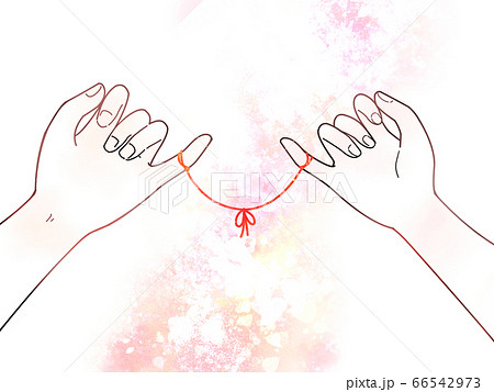 Red Thread And Male And Female Hands Stock Illustration