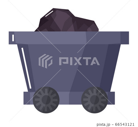 Wagon with Coal, Mining Industry Cargo Vector Wagon with Coal, Mining Industry Cargo Vector 66543121