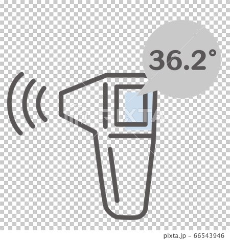 非接触体温計のシンプルイラストのイラスト素材