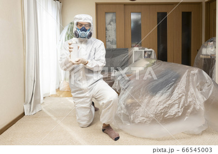 殺虫剤を持つ害虫駆除の作業員 66545003