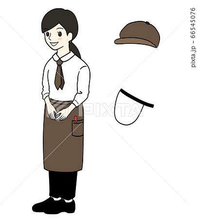 女性店員　帽子　フェイスシールド 66545076