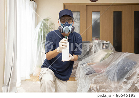 殺虫剤を持つ害虫駆除の作業員 殺虫剤を持つ害虫駆除の作業員 66545195