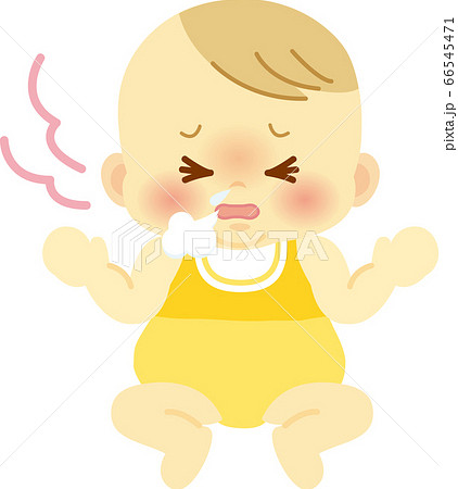 Red Faced Baby Wearing Baby Clothes Coughing Stock Illustration