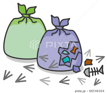 散乱するゴミ袋 散乱するゴミ袋 66546304