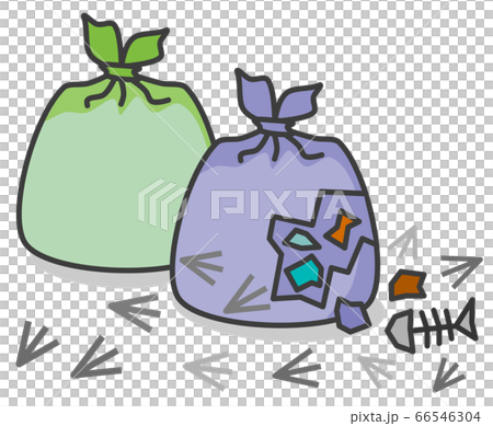 散乱するゴミ袋 散乱するゴミ袋 66546304