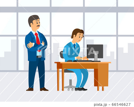 Boss Looking at Novice, Supervising Man Office Boss Looking at Novice, Supervising Man Office 66546627