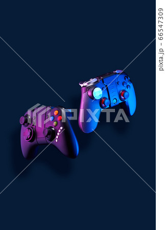 Levitation of two controller joysticks. 66547309