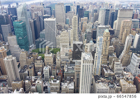 Manhattan skyline in New York City, aerial view 66547856
