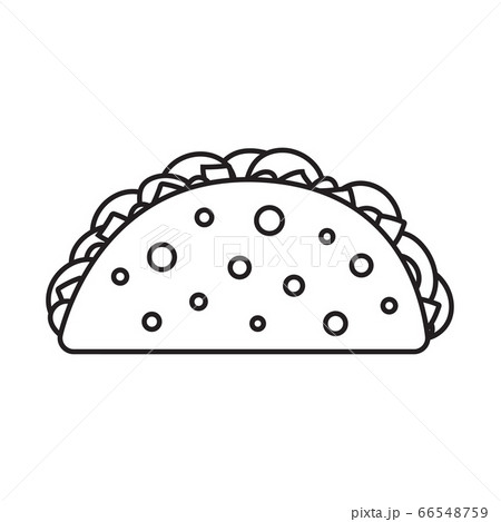Taco. Mexican food. Fast food. Simple black line 66548759