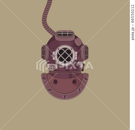 Vector illustration of vintage diving helmet,High detailed illustration ,outdoor sport equipments Vector illustration of vintage diving helmet,High detailed illustration ,outdoor sport equipments 66550212