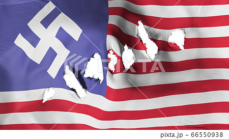 USA swastika flag perforated, bullet holes USA swastika flag perforated, bullet holes 66550938