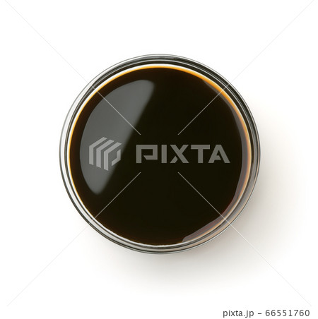 Top view of soy sauce in glass bowl Top view of soy sauce in glass bowl 66551760