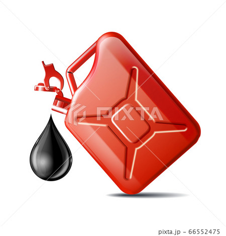 Red canister of engine oil or petroleum isolated on white. 66552475