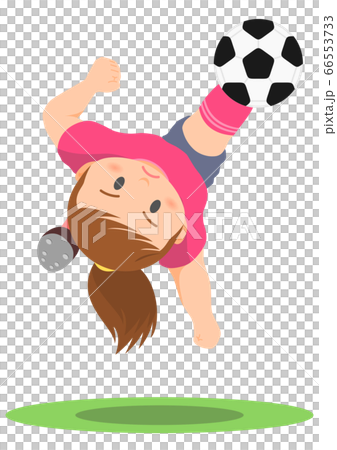 Soccer overhead kick girls 66553733