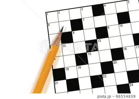 クロスワードパズルと鉛筆 66554839