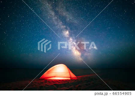 Camping on the beach and fantastic milky way Camping on the beach and fantastic milky way 66554905