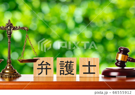 弁護士 緑背景 66555912
