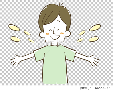 一個微笑地張開雙手的人 一個微笑地張開雙手的人 66556252