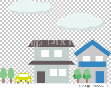 車と緑と住宅 66556293