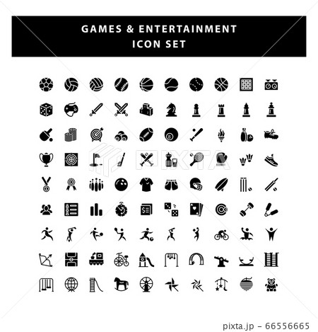 set of game and entertainment icon with glyph set of game and entertainment icon with glyph 66556665