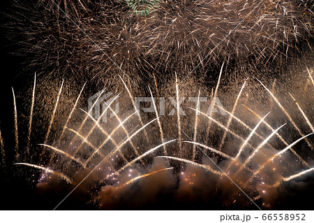 長野県上田市　千曲川河畔で打ち上げられる信州上田大花火大会の花火 66558952