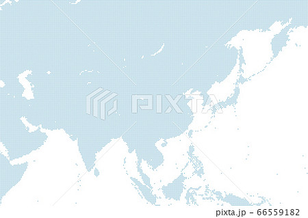 東アジアを中心とした青い世界地図 のイラスト素材