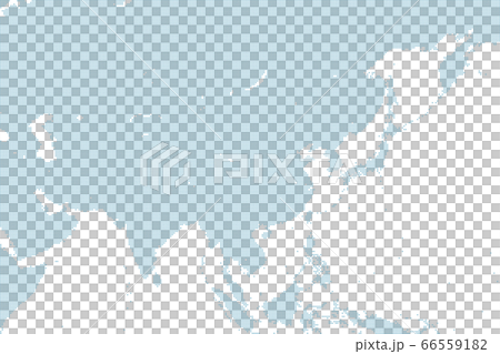 東アジアを中心とした青い世界地図。 66559182