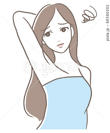 脱毛　ムダ毛に悩む女性 66560302