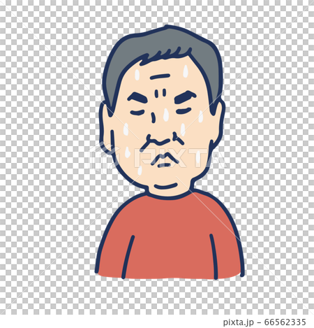 大量の汗をかいている中年男性 大量の汗をかいている中年男性 66562335