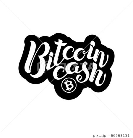 Bitcoin cash. Modern lettering. Calligraphic design elements. Handwritten brush isolated on white background, vector. 66563151