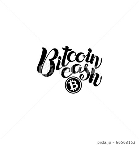 Bitcoin cash. Modern lettering. Calligraphic design elements. Handwritten brush isolated on white background, vector. 66563152