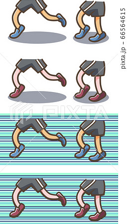 ウオーキング ランニング足茶色系のイラスト素材