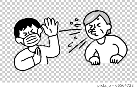 Senior women who sneeze and masks that they dislike are plain men (simple) Senior women who sneeze and masks that they dislike are plain men (simple) 66564728