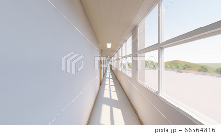 学校 教室 廊下 ボード無し イラスト17のイラスト素材