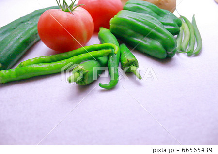 夏野菜シリーズ、栄養満点トマトと緑野菜 夏野菜シリーズ、栄養満点トマトと緑野菜 66565439