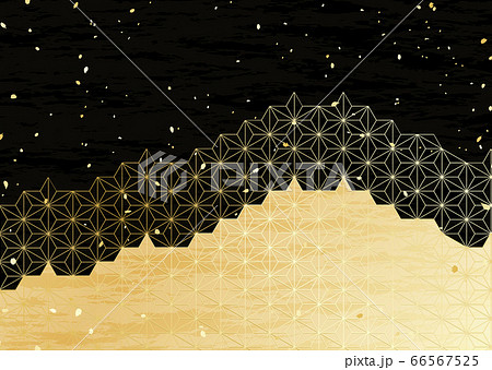 黒と金色の日本伝統模様の背景イラスト 黒と金色の日本伝統模様の背景イラスト 66567525