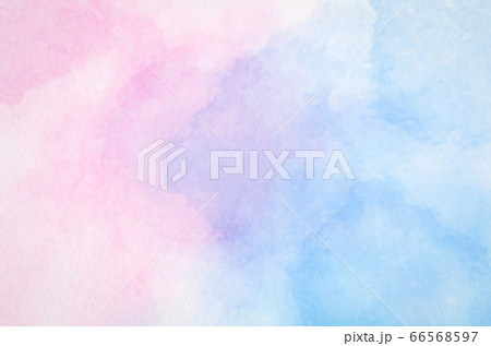 Abstract pastel watercolor background - Blue sky and pink pastel watercolor painted on paper 66568597