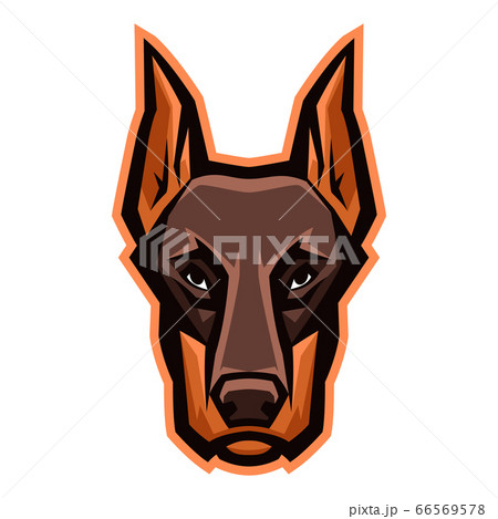 Mascot stylized doberman head. 66569578