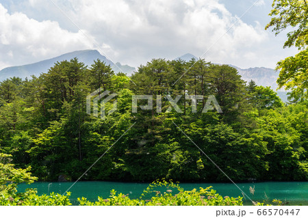 初夏の毘沙門沼(五色沼)の風景 新緑と磐梯山 福島県北塩原村 初夏の毘沙門沼(五色沼)の風景 新緑と磐梯山 福島県北塩原村 66570447