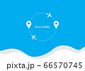 Bubble travel blue background airplanes flying in circle with location pin 66570745